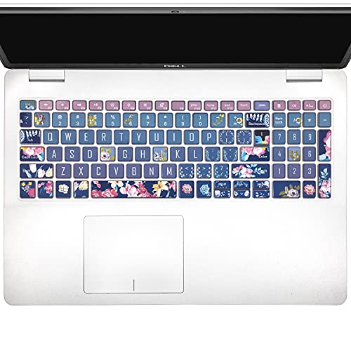 SANFULIN Keyboard Cover for 2021 2020 2019 Dell Inspiron 15 5501 5502 5505 5508 5584 5590 5593 5598 15.6″ & Inspiron 15 7000 7590 7591 7501 7506 7706 7790, Vostro 7590 5590 7500, Red Flower