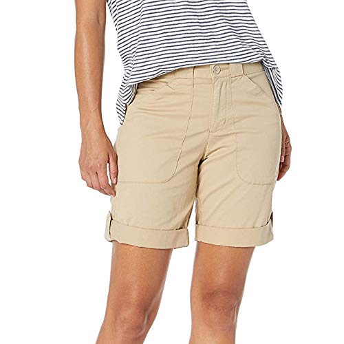 Women’s Bermuda Shorts Outdoor Hiking Quick Dry Cargo Shors Golf Shorts with Pockets Loose Fit Comfy Shorts Khaki