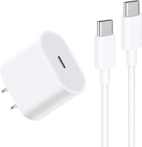 20W USB C Fast Charger for iPad Pro 12.9, iPad Pro 11 inch 2022/2021/2020/2018, iPad Air 5th/4th, 2022 iPad 10th Generation, iPad Mini 6, PD Wall Charger with 6.6foot USB C to C Charging Cable