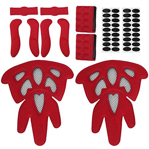 Helmet Pads Kit, 2 Sets Replacement Universal Hat Lining Filling Kit with Insect Proof Net Compatible with Bicycle Electric Car