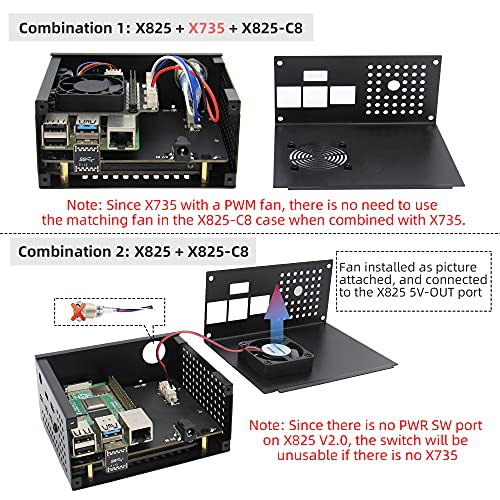Geekworm X825-C8 (X825 V2.0) Metal Case+Power Switch+Cooling Fan Support X825 V2.0 2.5 inch SATA SSD/HDD Shield & Raspberry Pi 4 Model B & X735 Only(Not Include RPi4&X825 V2.0&X735&PSU&SSD&TF Card) | The Storepaperoomates Retail Market - Fast Affordable Shopping