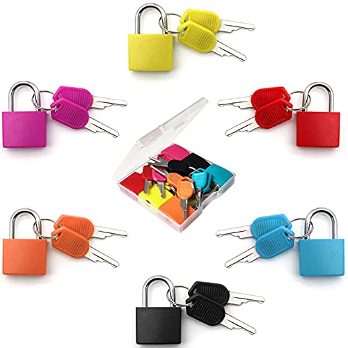 6 Pcs Suitcase Locks with Keys, Metal Padlocks Multicolor Small Padlock Luggage Padlocks Keyed Padlock for Backpack, Laptop Bag, Tool Box, Lockers – Perfect for School Gym Classroom Matching Game