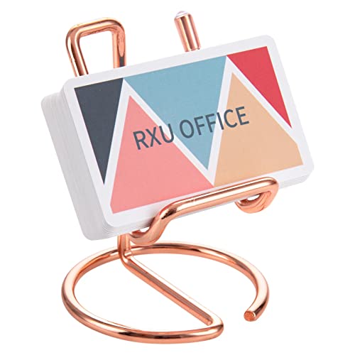 Business Card Holder for Desk,Cute Metal Rose Gold Desktop Business Card holder Display for Men & Women