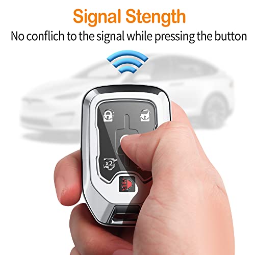 Sindeda for Chevrolet Key Fob Cover With Keychain TPU Full Protection Key Shell Key Case Compatible with 2017-2021 Chevrolet Chevy Silverado Suburban Tahoe GMC Acadia Sierra Terrain Yukon-Silver | The Storepaperoomates Retail Market - Fast Affordable Shopping