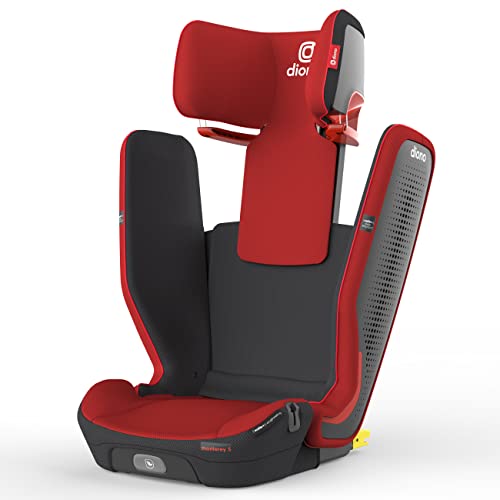 Diono Monterey 5iST FixSafe High Back Booster Car Seat with Expandable Height and Width, Compact Fold to Full Size Booster, Foldable, Portable Booster for Go-Anywhere Travel, Red Cherry
