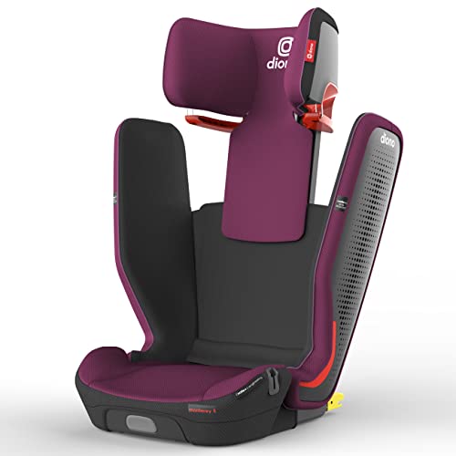 Diono Monterey 5iST FixSafe High Back Booster Car Seat with Expandable Height and Width, Compact Fold to Full Size Booster, Foldable, Portable Booster for Go-Anywhere Travel, Purple Plum
