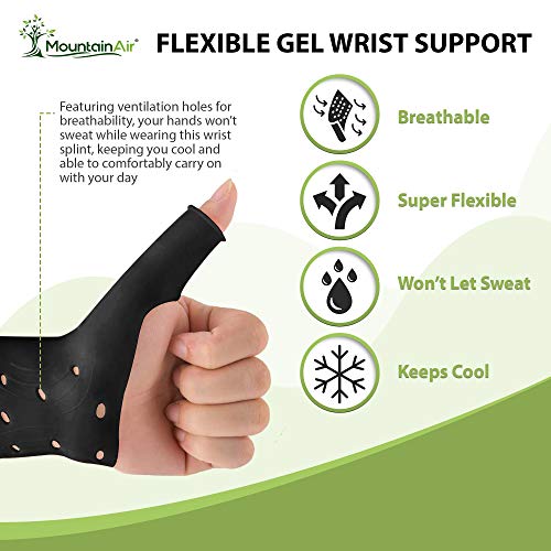 Gel Wrist and Thumb Brace – 4 Pieces – Unisex Wrist Splints to Fit Left or Right Hand – Wrist Support for Arthritis, Rheumatism, Carpal Tunnel Pain Relief – Flexible Silicone Thumb Brace (Black) | The Storepaperoomates Retail Market - Fast Affordable Shopping