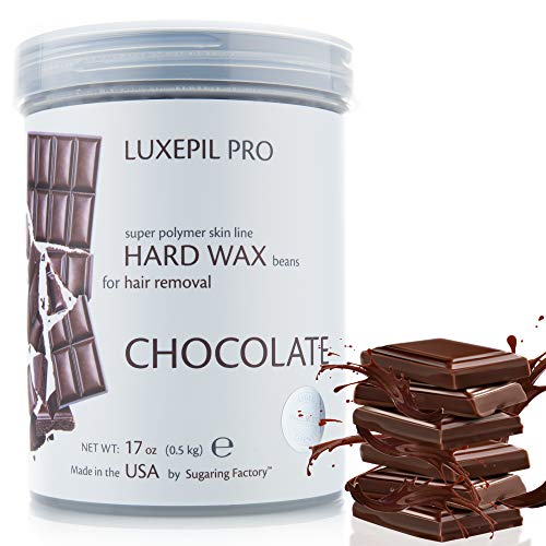Chocolate Hard Wax Beads for Hair Removal – All-Natural Painless Wax for Face, Bikini, Armpit, Legs, Arms, Chest, Upper Lip – Easy to Use, Fast-Melting Body Wax – 17 oz