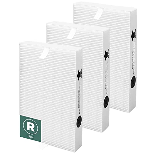 HEPA Air Purifier Filter R Replacement for Honeywell HPA300, HPA200, HPA100, HPA090 Series Air Purifier, H13 True HEPA Filter, Compared to Honeywell R Filter (HRF-R3 & HRF-R2 & HRF-R1), 3 Pack