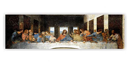 CRPBKU The Last Supper by Leonardo Davinci – 13.5″ x 40″ Long Classic Painting Print Pictures Canvas Artwork for Living Room Bedroom Home Office Decor,Gift,Unframed.