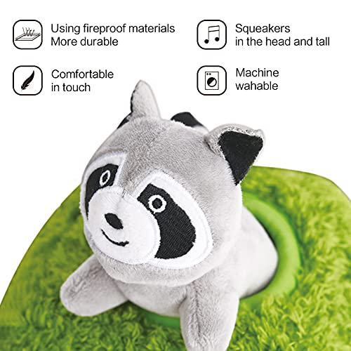 Interactive Squeaky Dog Toys Hide and Seek Activity Raccoon Dog Toy, Stuffing Woodland Friends Burrow, Squeaky Plush Dog Toy for Small Medium Large Dogs (Medium) | The Storepaperoomates Retail Market - Fast Affordable Shopping