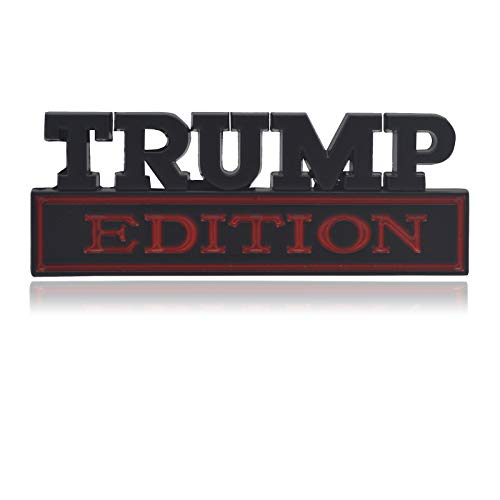 GeeGeeTop Universal Trump Edition Emblem Sticker Replacement Car Truck SUV Compatible with Ford F150 Jeep Dodger Chevrolet Badge Tailgate Badge Front Grille Hood Trunk (Black+Red)