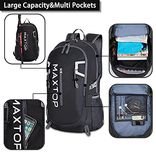 MAXTOP Hiking Backpack 40/50L Lightweight Packable for Traveling Camping Water Resistant Foldable Outdoor Travel Daypack(Black, 40L) | The Storepaperoomates Retail Market - Fast Affordable Shopping