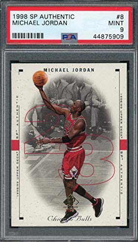 Michael Jordan 1998 SP Authentic Upper Deck Basketball Card #8 Graded PSA 9 MINT