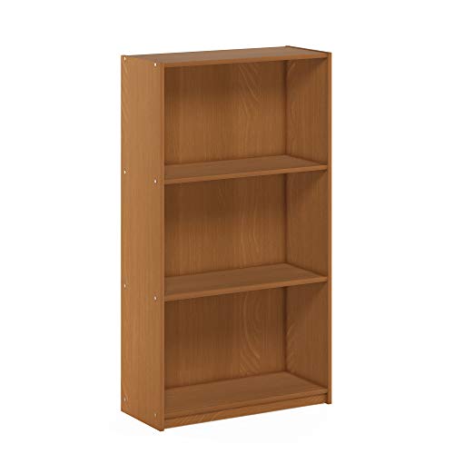 Furinno Basic 3-Tier Bookcase/Bookshelf/Storage Shelves, Natural Oak