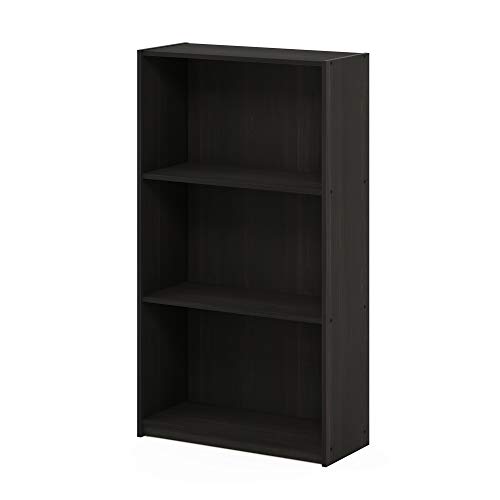 Furinno Basic 3-Tier Bookcase/Bookshelf/Storage Shelves, Dark Espresso