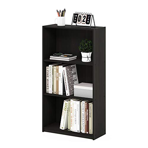 Furinno Basic 3-Tier Bookcase/Bookshelf/Storage Shelves, Dark Espresso | The Storepaperoomates Retail Market - Fast Affordable Shopping