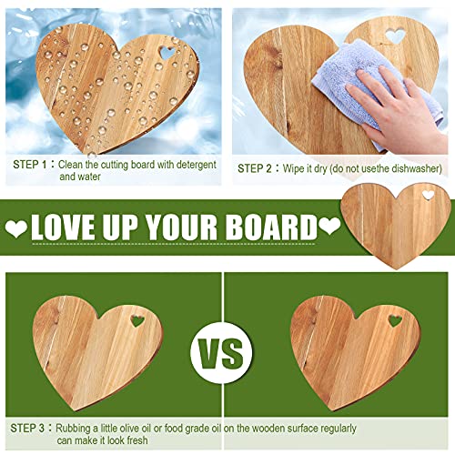 Heart Shaped Cutting Board, 12 x 10 x 0.6 Inch Acacia Wood Bread Board Cheese Serving Platter Serving Charcuterie Board for Meat Cheese and Vegetables Valentine’s Day Xmas Gifts (Heart Hole Style) | The Storepaperoomates Retail Market - Fast Affordable Shopping
