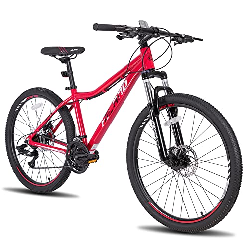 Hiland 26 27.5 Inch Mountain Bike for Women,21/24 Speed with Lock-Out Suspension Fork,Dual Disc Brakes,Aluminum Frame MTB,Adult Ladies Womens Bike Mens Bicycle