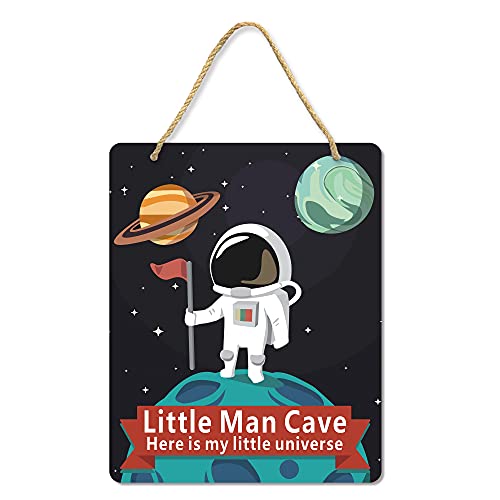 Uflashmi Baby Boy Room Decor, Little Man Cave Decor for Nursery, Space Nursery Decor for Toddler Boys, Metal, 8X10 Inch