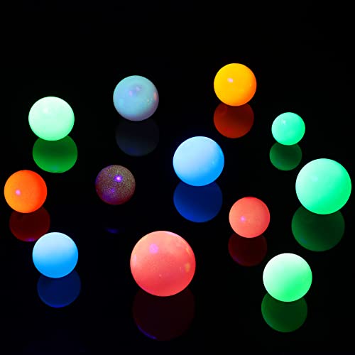 12 Pieces Glow in The Dark Ceiling Sticky Balls That Stick to The Ceiling Ball Luminous Balls Glowing Sticky Wall Ball Stress Relief Relax Toy for Teen Kid Adult (Mixed Colors,1.8 Inch)