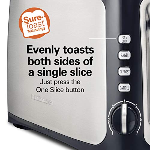 Hamilton Beach 4-Slice Toaster with Long-Slots, Sure-Toast Technology, Bagel & Defrost Settings, Auto-Shutoff, Stainless Steel (24820) | The Storepaperoomates Retail Market - Fast Affordable Shopping