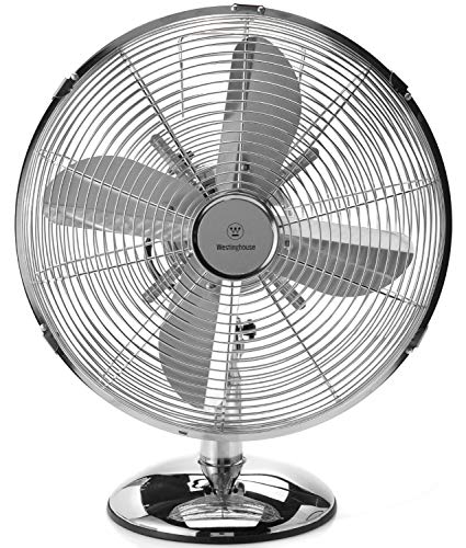 Westinghouse 12″ Lightweight Vintage/Retro Metal Stand Fan with Heavy Duty 1400 CFM High Velocity 35-Watt Motor – 75-degree Oscillating Function – Ideal for Industrial, Commercial, and Residential Use