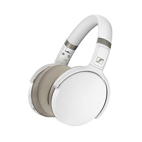 Sennheiser HD 450BT Bluetooth 5.0 Wireless Headphone with Active Noise Cancellation – 30-Hour Battery Life, USB-C Fast Charging, Virtual Assistant Button, Foldable – White (Renewed)
