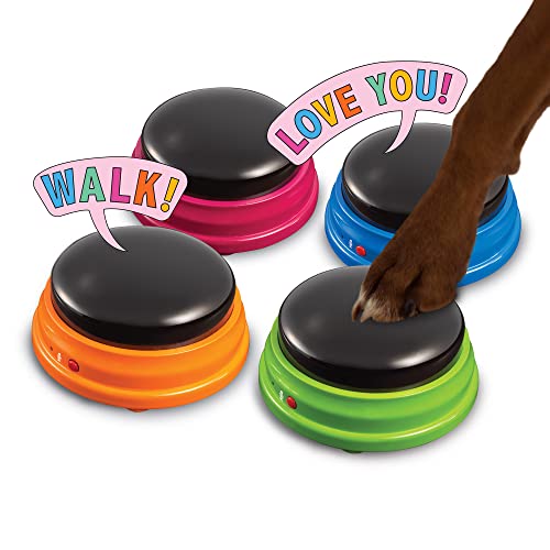 Hunger for Words Talking Pet Starter Set – 4 Piece Set Recordable Buttons for Dogs, Talking Dog Buttons, Teach Your Dog to Talk, Talking Pet, Dog Training Games, Dog Buttons for Communication | The Storepaperoomates Retail Market - Fast Affordable Shopping