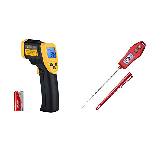 Etekcity Infrared Thermometer 1080 (Not for Human) and Meat Thermometer Red