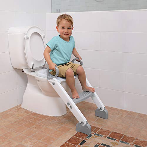 Dreambaby Step-Up Potty Training Toilet Topper – 2-Level Adjustable – Grey/White – Model L6016
