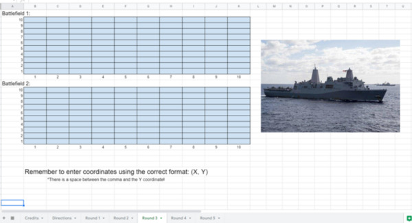 Sink The Ships: Digital Coordinate Plane Point Practice Microsoft Excel Version