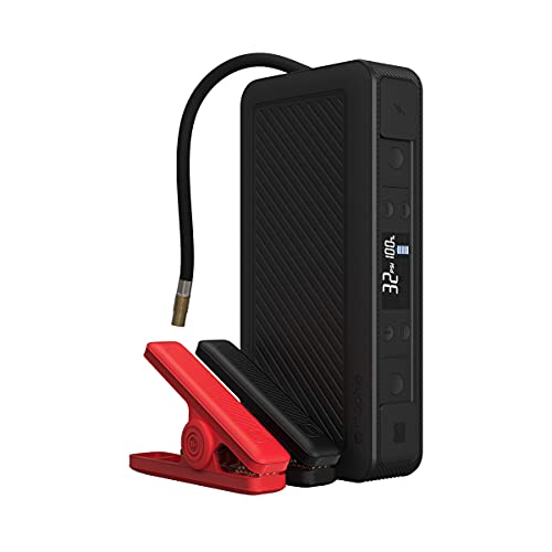 mophie Powerstation Go Rugged with Air Compressor, (2) USB-A Ports, Inflate Tires, Air Mattreses & Balls, Portable Car Jump Starter, Includes Shock-Proof Jumper Cables, LED Floodlight