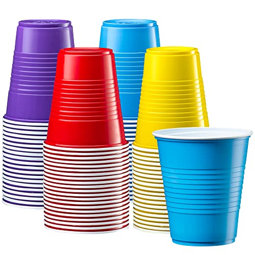 Comfy Package [40 Count] 12 oz. Disposable Party Plastic Cups – Assorted Colors Drinking Cups