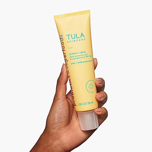TULA Skin Care Supersize Protect + Glow Daily Sunscreen Gel Broad Spectrum SPF 30 | Skincare-First, Non-Greasy, Non-Comedogenic & Reef-Safe with Pollution & Blue Light Protection | 3.38 fl. oz. | The Storepaperoomates Retail Market - Fast Affordable Shopping