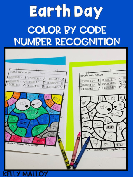 Earth Day Color by Number Subitizing Worksheets Counting Worksheets
