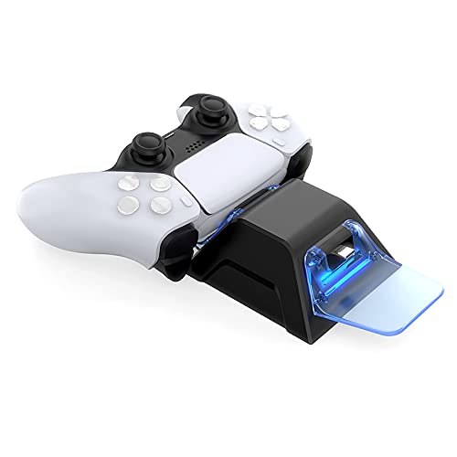 PS5 Controller Charger, PS5 Controller Charger Station with LED Light, PS5 Controller Charging Station with Dual USB C Ports