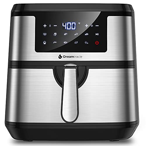 Air Fryer XL 8Qt, Dreamiracle Digital Airfryer 8 quart, 1750W Smart Air Fryer with 10 Presets One Touch LED Screen, Nonstick Detachable Basket, Preheat, Auto Shut Off, Rapid Frying