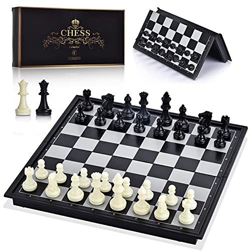 ColorGo Chess Set with Folding Magnetic Travel Games Board and 2 Extra Queens for Kids and Adults | The Storepaperoomates Retail Market - Fast Affordable Shopping