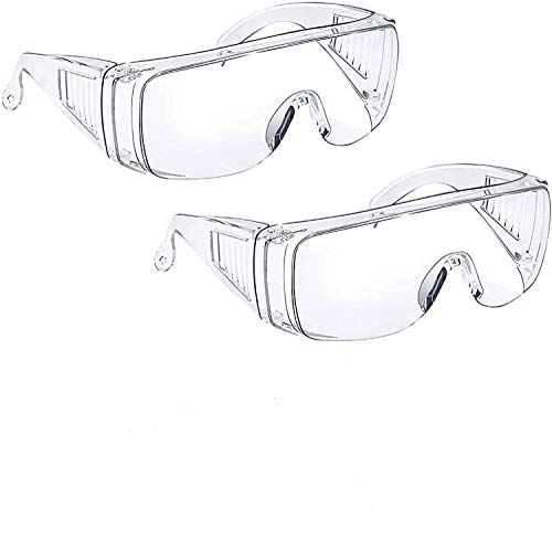 EUXOR, Safety Glasses (2 Pack) Anti Fog & Shattered Proof, ANSI Z87.1 & EN 166 UV Resistant Protective Eyewear Safety Goggles, Wide Frame Eye Shield Goggles Scratch Resistant Best Eye Protection Shield with Clear Vision Safety Goggles over Glasses for Men