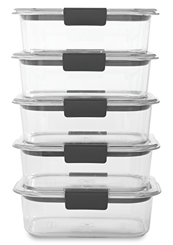 Rubbermaid Leak-Proof Brilliance Food Storage Set | 9.6 Cup Plastic Containers with Lids, 2-Pack, Clear & Brilliance Food Storage Container, BPA free Plastic, Medium, 3.2 Cup, 5 Pack, Clear | The Storepaperoomates Retail Market - Fast Affordable Shopping