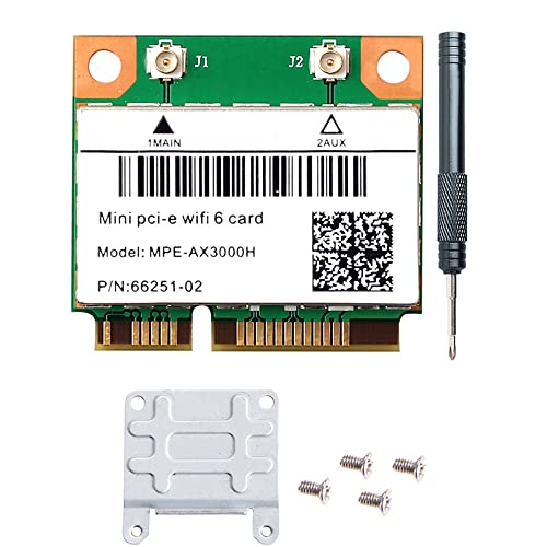 MPE-AX3000H WiFi 6 Wireless Card Dual Band 802.11ax Half Mini PCI-E WiFi Card PCI Express Network Adapter BT5.0 2.4GHz 574Mbps 5GHz 2.4Gbps(160MHz) for Windows 10/11 64 bit Better 7260HMW WiFi Card