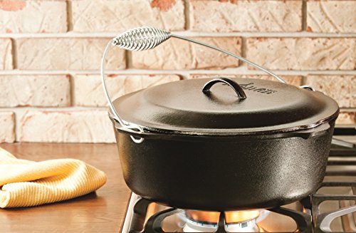 Lodge L12DO3 Cast Iron Dutch Oven with Iron Cover, Pre-Seasoned, 9-Quart & Camp Dutch Oven Lid Lifter. Black 9 MM Bar Stock for Lifting and Carrying Dutch Ovens. (Black Finish) | The Storepaperoomates Retail Market - Fast Affordable Shopping