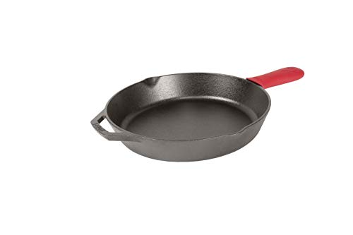 Lodge Cast Iron Serving Pot Cast Iron Double Dutch Oven, 5-Quart & Cast Iron Skillet with Red Silicone Hot Handle Holder, 12-inch | The Storepaperoomates Retail Market - Fast Affordable Shopping