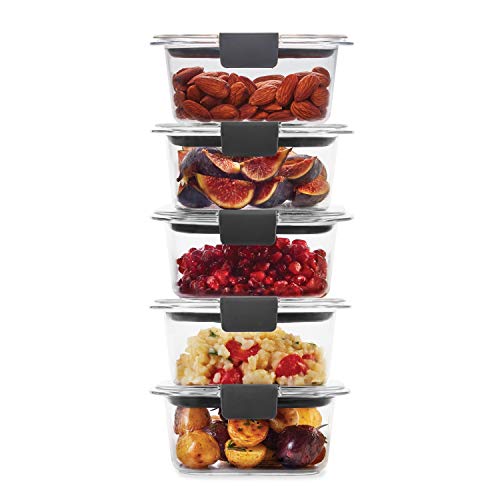 Rubbermaid Brilliance Food Storage Container, Medium, 3.2 Cup, 5 Pack, Clear & Leak-Proof Brilliance Food Storage Set, 1.3 Cup Plastic Containers with Lids, 5-Pack, Clear | The Storepaperoomates Retail Market - Fast Affordable Shopping