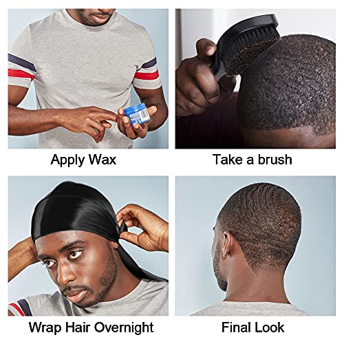 4+2 Silky Durags with Wave Brush for Men 360, Curved Medium/Hard Hair Brush Kits,A | The Storepaperoomates Retail Market - Fast Affordable Shopping