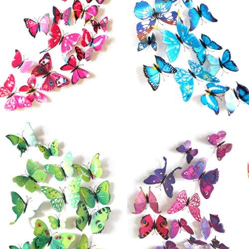 Butterfly Wall Décor – 3D Butterfly Wall Décor for Girls Room Décor. Butterfly Décor can be used like Wall Stickers for Bedroom, Wall Stickers for Living Room. Aesthetic Room Décor. Kawaii Room Décor. Indie Room Décor.Green,Blue,Pink,Purple.Total 48pcs.8p