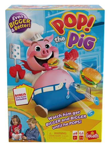 Goliath Pop The Pig (Bigger & Better) w/Greedy Granny Old Maid Card Game, Multi Color