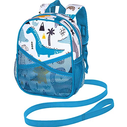 AGSDON Toddler Backpack with Leash, 9.5″ Baby Dinosaur Safety Leashes Removable Tether Bookbag