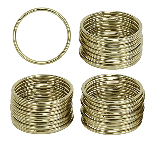 Iconikal Metal Macrame Rings, 2-Inch Diameter, Gold Tone, 30-Pack
